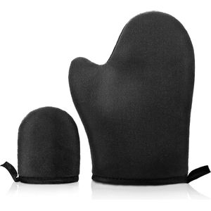 2-Pack zelfbruinende handschoenen voor gezicht en lichaam - Dubbelzijdige applicator met duim - Ultra zachte tanner handschoenen - Herbruikbaar en wasbaar - Voor lotion, mousse - Zomerse gloed