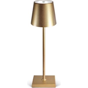 Goliving Tafellamp Oplaadbaar – Draadloos en dimbaar – Moderne touch lamp – Nachtlamp Slaapkamer – 38 cm – Goud