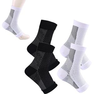 4 paar - Orthopedische compressiekousen - Enkelondersteunende compressiekousen - Orthopedische enkelbrace - Sport enkelbrace - Zwart en wit - Unisex - Voor activiteiten waarbij de enkel moet bewegen