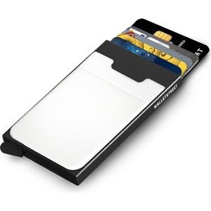Walletstreet Uitschuifbare Pasjeshouder Plus Zebra - Walletstreet Aluminium Creditcardhouder Card Protector Anti-Skim/ RFID Card Protector 7 Pasjes – Zwart/Black