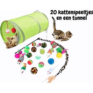 wkproductsnl - 21 - kattenspeeltjes - cadeau - tunnel - hengel - Kitten - bal - Muis - kattenkruid - Fretten
