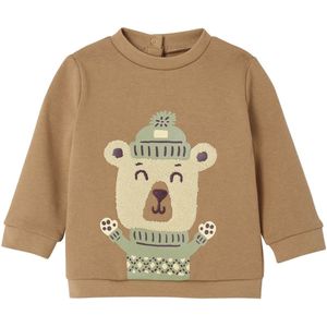 Sweatshirt - Karamel - Jongensbaby - Zacht Geborsteld Fleece - Lange Mouwen