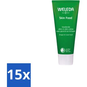 15 x WELEDA - Crème - Skin Food - Droge huid - 75 ml - Skin Food - Crème - Gezichtscrème - Bodycrème - Make-up Primer
