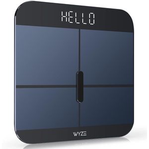 Digitale Badkamerweegschaal voor Lichaamsgewicht en BMI - Hartslagmeter en Lichaamssamenstelling Analysator - Tot 180 kg - Zwart