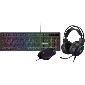 RGB Gaming Toetsenbord, Muis, Headset - Desktop Combo - Keyboard, Mouse, Headset - Gamdias Poseidon E2 3-IN-1 Game Set
