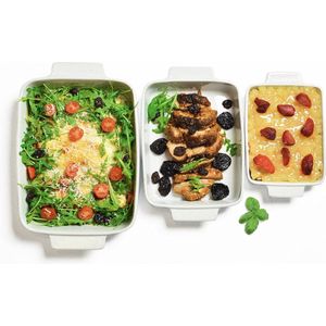 Sendez Set van 3 ovenschotels, 2,2 l, 1,4 l, 0,8 l, ovenvorm, braadvorm, braadvorm, ovenschaal, keramische vorm