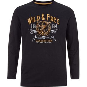 Jan Vanderstorm herren Shirt Met Lange Mouwen - 52/54 - zwart