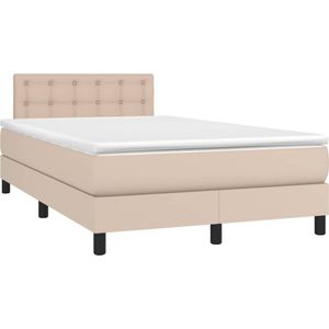 vidaXL-Boxspring-met-matras-kunstleer-cappuccinokleurig-120x190-cm