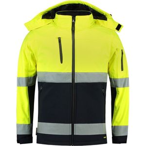 Tricorp 403007 Softshell ISO20471 Bicolor - Fluo Geel/Marineblauw - 7XL