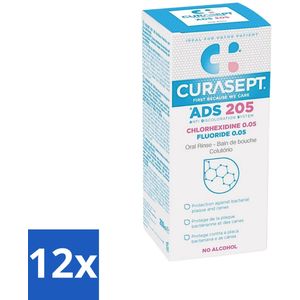 Curasept - Mondspoeling - 0,05% Chloorhexidine - Voor Mondhygiëne & Tandvlees - 200 ml - Voordeelverpakking - 12 stuks