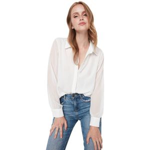 Trendyol Zwart Mouwen Transparant Normaal Normaal Fit Geweven Overhemd Twoaw20Go0116