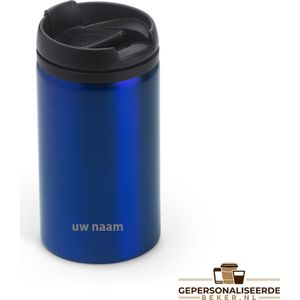 RVS Koffie To Go beker - Thermosbeker - Blauw - 290 ml - Theebeker - * GRATIS Personalisatie mogelijk*