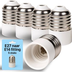 DEGG® - Verloopfittingen - Adapter - Van E27 naar E14 - Voordeelverpakking van 5 stuks