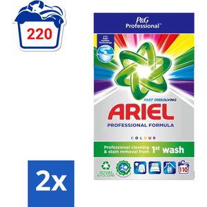 Ariel Professional - Waspoeder - Gekleurde Was - 110 Wasbeurten - Voordeelverpakking - 2 stuks
