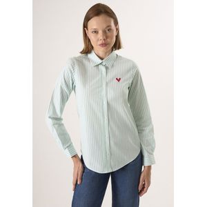 Felix Hardy - Overhemd - Groen - 97% Katoen - Dames