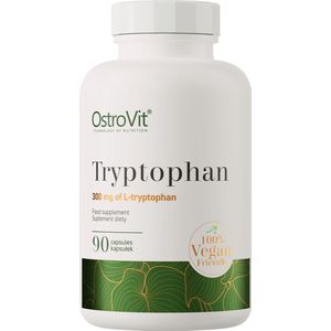 Aminozuren - Tryptofaan 300mg - Vegan - 90 Capsules OstroVit - + BeBulk Nutrition Pillendoos
