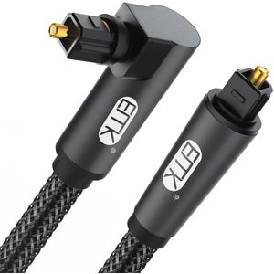 Optische Audiokabel 90 Graden Roteerbaar - Flexibele Toslink Kabel voor Blu-ray Player, Soundbar en HDTV (5M)