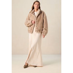 Sissy-Boy - Lichtbruine - Faux Fur Jas - Korte Boxy Fit - Lange Mouwen