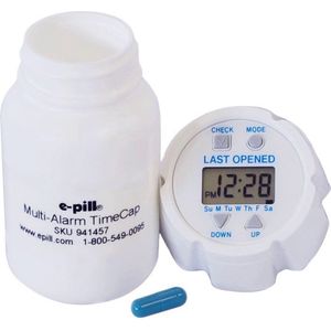 Timecap - Pillendoos met Alarm - Laatst Geopend Melding - 24 Alarmen