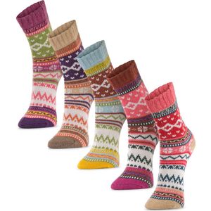 Alpaca-wollen sokken (Maat 36-41) - 3 Paar - Thermo - Random Mix - Dikke sokken - Warme sokken - Winter sokken - American Alpaca - Vrouwen