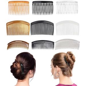 Haarkammen Set - Plastic Twist Kammen voor Haarstyling - 18 stuks - Bruiloft Haaraccessoires - Drie Kleuren - Fijne Tanden - 29/24/16 tanden