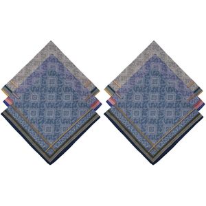 6 Stuks Zachte Katoenen Zakdoeken Voor Heren - Ouderwets Jacquardpatroon - Zacht, Dik, Elegant