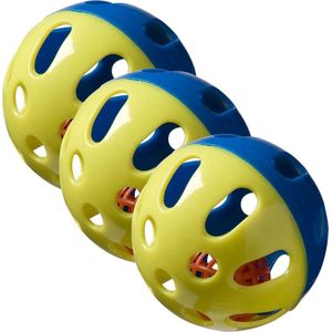 Adori Knaagspeeltje Speelbal Plastic Multi-Color - Speelgoed - 3 x Ø9 cm