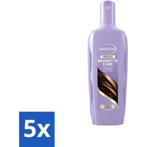Andrélon - Brunette Care - Shampoo - Verzorging voor Bruin Haar - 300 ml - Bulkverpakking - 5 stuks
