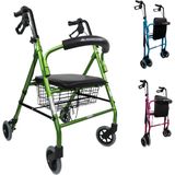 Mobiclinic - Escorial - Rollator - Groen - Looprek met 4 Wielen - Opvouwbaar en Verstelbaar in Hoogte