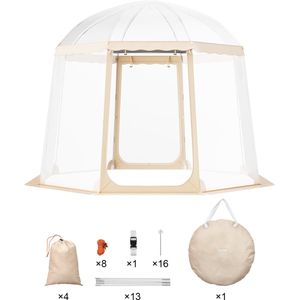 VEVOR 3 x 3 x 2,1 m Pop-up Paviljoen , Camping Koepel Bubble Tent 4-8 Personen , PVC-plastic , Scheurbestendige Materiaal en de Door Hitte Gesealde Naden Hoef Maken Over Lekken
