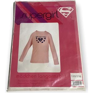 Superman - T-Shirt - Roze - Lange Mouwen - Maat 110 - 116 - Supergirl