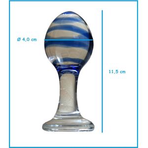 Buttplug kristalglas- anaalplug- anale dildo- Ø 4,0 cm - helder blauw / glazen dildo- sex anale butt plug seksspeelgoed voor mannen en vrouwen