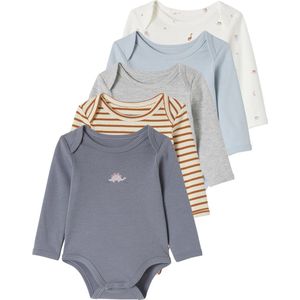 Vertbaudet - Set van 5 - Rompertjes - Multicolor - Biokatoen met Amerikaanse Mouwgaten