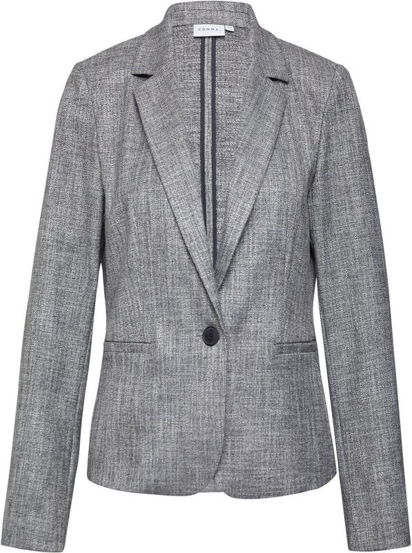 Mid Grey - Blazer - Capuchon - Lange Mouwen - Reverskraag
