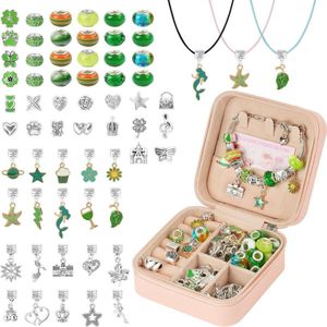 Titel: Kleurrijke Crystal Beaded DIY Armband - Groen