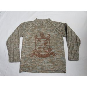 petit bateau , jongens ,  trui , gebreid , camel /kaki , 4 jaar 102