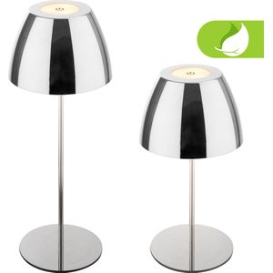 Briloner Serina - Snoerloze LED bureaulamp IP44 - 7522118 - Dimbaar - Touch - Snoerloos - Spatwaterdicht - Verwisselbare batterij en lichtbron - Ø13,5 x 36 cm - Chroom