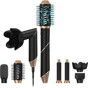 Hot Air Styler - 6-in-1 multistyler - Haarstyler met opzetstukken - Föhn - Airstyler - Fohnborstel - Krultang 6-in-1 - Complete haarstyling set - Föhnborstel - Stijltang - Professionele haarstyler 6 in 1 - Haarstyler - hairstyler -