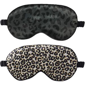 Oogmasker Luipaardprint Satijn - Set van 2 Stuks - Slaapbenodigdheden voor Reizen - Slaaphulp Accessoires