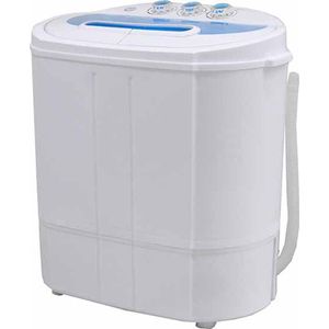 Lowander mini wasmachine - Met centrifuge en dubbele trommel - Campingwasmachine - 5KG - Wit