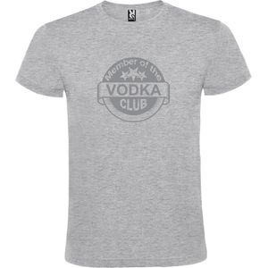 Grijs  T shirt met  "" Member of the Vodka club ""print Zilver size XL