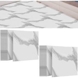 30cm x 30cm PVC laminaat zelfklevend set (54 Stuks, 5,02m²) Waterdicht & Anti - Ritsel voor Keuken, Woonkamer en Balkon, Wit marmer