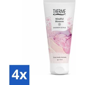 4 x Therme - Mindful Blossom - Douche Scrub - Verfrissend - Verzorgend - 200ml - Douchescrub - Huidverzorging - Exfoliatie - Jasmijn - Iris