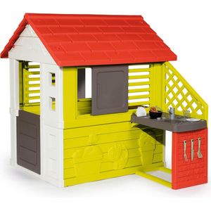 Smoby Nature House + zomerkeuken - 145 x 110 x 127 cm - Speelhuis