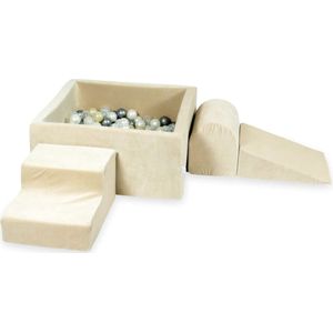 Foam speelset beige - ballenbak & 400 grijstint ballen