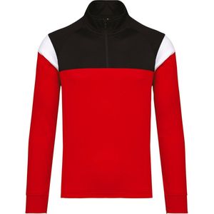 PROACT® Trainingssweater 1/4 rits uniseks PA387 - Sporty Red / Black - 3XL