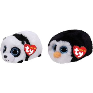 Ty - Knuffel - Teeny Ty's - Bamboo Panda & Waddles Penguin