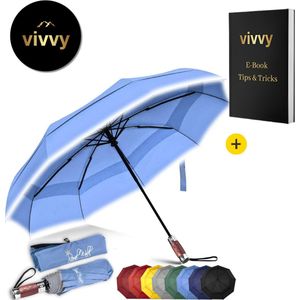 Strandparasol Met Draagtas Windbestendig - Strandparasol UV Werend Met Windkracht Meter - Paraplu Opvouwbaar Met Reflectieve Rand - Incl. App & Opbergtasje