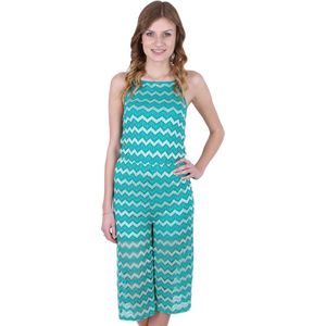 John Zack Groene jumpsuit met patroon, 3/4 pijpen