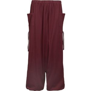 R.E.D. Rock-Engineered Design Broek van bordeauxrode stof met zijzak en trekkoorden - Dames - S-XL